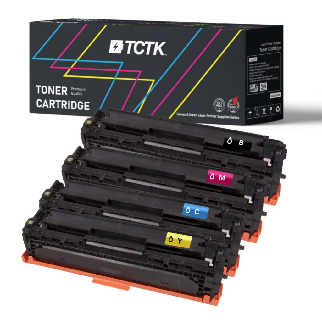 Multipack (4) Toners CMYK (Cyaan/Magenta/Geel/Zwart) Compatibel met Canon i, LBP HP LaserJet Pro - Vervangt 131A (CF211A) / CRG-731 (6271B002)